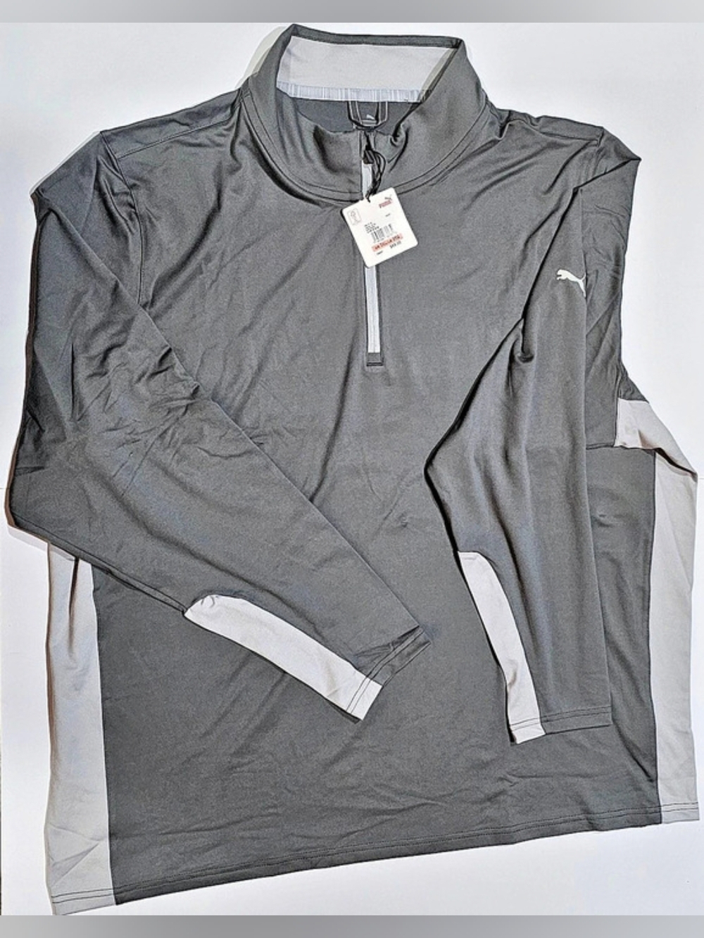 Men's Puma Gamer 1/4 Zip Sweatshirt 3XL Grey Light Grey Pullover